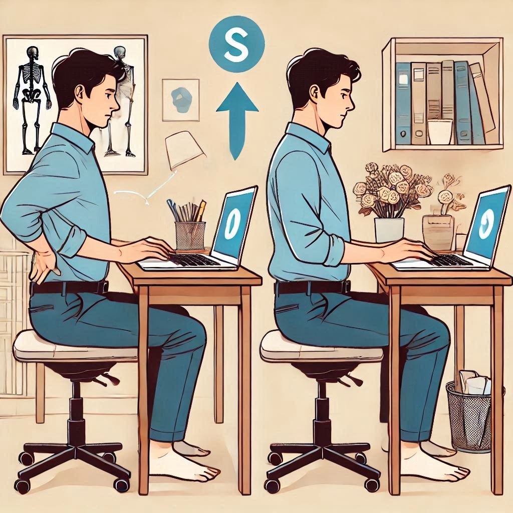 Sitting in front of laptop