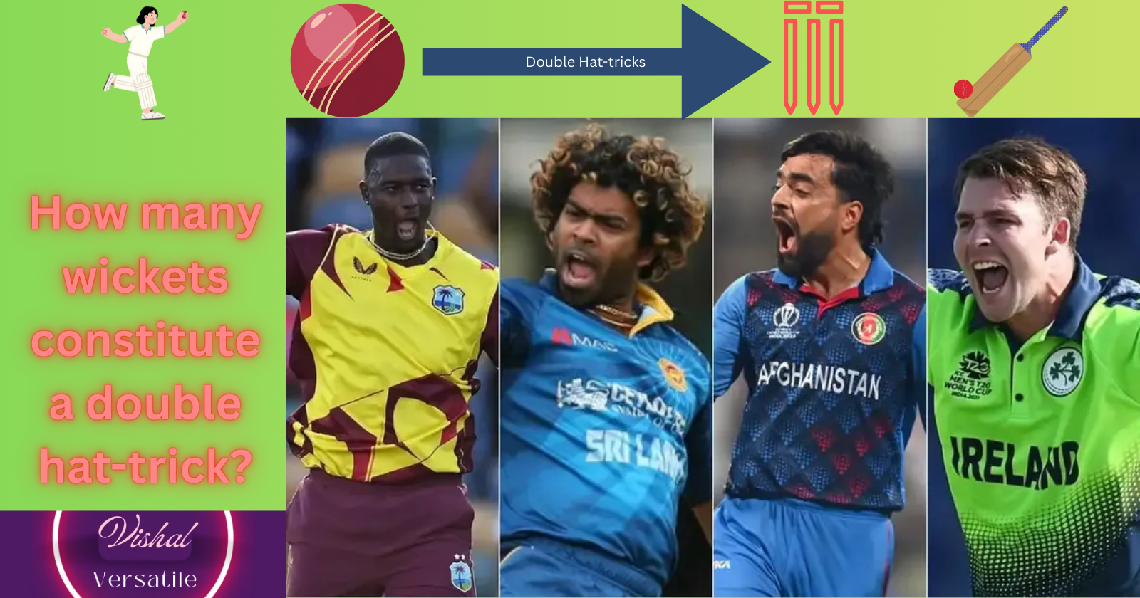 Number of wickets in a double hat-trick