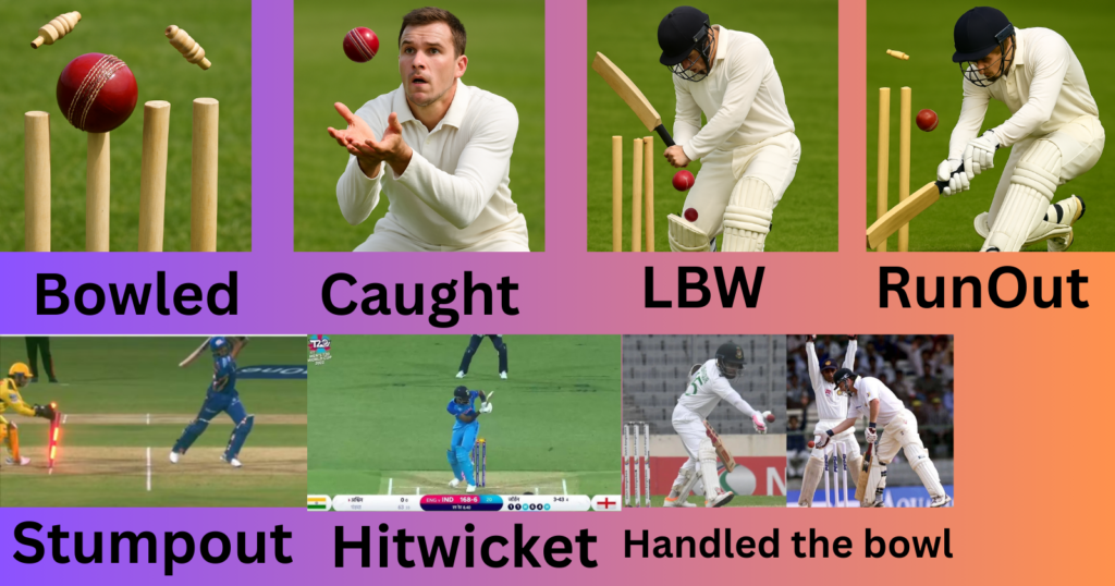 In how many ways can a batter be dismissed in cricket
